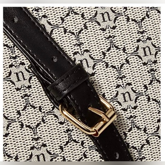 Nanette Lepore Shoulder & Crossbody Bag Black & White, N Print, 3Zippers&Rivets - Picture 3 of 14